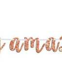 You're Doing Amazing Sweetie Banner - Welcome Baby Girl, Baby Shower/Baby Announcement Party Decoration - Magic Theme Baby 1st Birthday Party Supplies, Rose Gold Glitter
