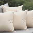 18" x 18" Throw Pillows with Inserts, Outdoor Waterproof Pillows, Square Decorative Pillows for Patio Furniture Garden Couch Sofa Home(Light Khaki, Set of 3)