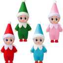 Voiiake Christmas Tiny Elf Doll, Baby Mini Plush Elf Boy & Girl, Little Christmas Doll Decoration Accessories, Xmas Gift for Kids & Adults, Party Favors Supplies