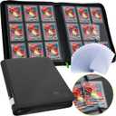 FunGuys Toploader Binder, Trading Card Binder Storage, 252 9 Pocket Top Loader Binder, Collection Album for Yugioh, MTG, TCG, Card Folders for Trading Cards (Black)