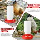 7PCS Chick Feeder and Waterer Kit with Wooden Perch,Baby Poultry Starter Set with Chick Perch for Small Poultry Chicks Ducks Quail Pigeons Birds(Red Chick Feeder Waterer Kit)