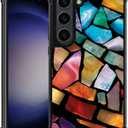 ZHEGAILIAN Case Compatible with Samsung Galaxy S23 Plus Case,Stained Glass Mosaic Fiesta Fun Graphic Design Acrylic Shockproof Anti-Scratch Hard Case for Samsung Galaxy S23 Plus