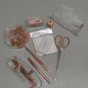 Rose Gold Office Supplies,UPIHO Rose Gold Desk Accessories,Stapler and Tape Dispenser Set with Stapler,Tape Dispenser, Staple Remover, Staples, Clips,Scissor,Pen and Sticky Notes,Gifts for Coworkers