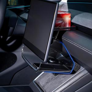 Under Screen Storage Organizer, Fit for 2024-2025 Tesla Model 3 Highland & 2025-2026 Model Y Juniper, Hidden Organizer Under Center Screen, Magnetic Installation, Anti-Slip (Large)