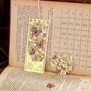 2pcs Bookmark Butterfly Flower Theme Pretty Book Marks Set with Bookmarks for Women, Cute Book Markers for Writers, Kids, Teens, Men Readers, Reading Accessories Gifts for Book Lovers (Pink)