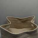 OIAHOMY 75L Large Woven Cotton Rope Storage Basket with Handle for Organizing Blanket and Toys for Living Room, Nursery, Brown Variegated 22x17x12