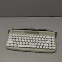YUNZII Upgraded Wireless Typewriter Keyboard, Retro Aesthetic with Integrated Stand,Cute Round Keycaps, USB-C/Bluetooth Connection for Table, Phone, PC and Win/Mac/Android (B307, Sweet Mint)