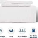 Anluoer Quilt Twin Size Bedding Set-White Embossed, Bedspreads-Lightweight Summer Soft Microfiber Bedspread, Bed Coverlet for All Seasons (1 Quilt, 1 Pillow Sham)