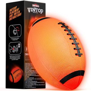HIEMAO Glow in The Dark Football for Kids Boys Ages 8-12 15, Light Up LED Football Toys with Pump for Indoor/Outdoor Game, Fun Gift for Teens Christmas Birthday, Holiday Stuff Party Favor Supplie
