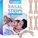 Nose Strips for Breathing, Nasal Strips 80 Count, Snoring Relief, Nasal Congestion Relief due to Colds & Allergies, Reduces Nasal Snoring caused by Nasal Congestion, Drug-Free, Opens Your Nose