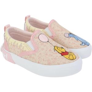 Disney Winnie The Pooh Slip On Sneakers Pooh Bear Shoes for Kids and Toddlers, Size: 5 Toddler (Beige)