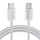 AFFHAUSEN USB C to USB C Cable 7ft (Matte White), 60W Fast Charging, 480Mbps, USB-C Charging Cord for iPhone 17/16/15, MacBook Air/Pro, iPad Pro, Samsung Galaxy S25