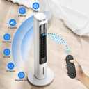3-IN-1 Portable Air Conditioners Tower Fan, 37'' Evaporative Air Cooler w/Remote, 2.5L Water Tank With 4 Ice Packs, 12H Smart Timer & 70 Oscillating, 3Speeds For Bedroom Living Room Office