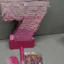 Sratte Number Piata Pink Piata Birthday Decorations Gradient with Stick Blindfold Confetti for Girls Boys Birthday Anniversary Party Decorations Supplies(Number 7)
