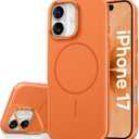 Vihibii for iPhone 17 Case, [Compatible with Magsafe], Invisible Camera Stand, Fade-Resistant Glow Stylish Slim, Military-Grade Drop Protection & Scratch-Resistant Back Phone Cover, 6.3" 2025, Orange