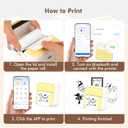 Mini Pocket Printer for iPhone/Android, Portable Mini Sticker Printer with 10 Rolls Non-Sticky Thermal Papers, Blue-Tooth Thermal Label Maker for Journal Memo Notes Photo Study, Yelllow (Yellow)