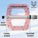 Mountain Bike Pedals Flat - MTB Pedals Flat, Bicycle Pedals for BMX/MTN/Road/Gravel/EBike, BMX Pedals, Platform Pedals, Adults & Kids Bike Replacement Upgrades Parts 9/16