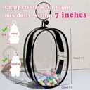 2PCS Large Clear Figure Display Bag Compatible with 7" Plush Doll | PVC Protective Case with Keychain, Portable Doll Storage Pouche, Keychain Carrying Case, 7.1x4.7x3 inch