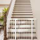 Cumbor 36" Extra Tall Baby Gate for Stairs, 29.7-48" Wide Dog Gates for Doorways, Auto Close Safety Gate for Babies and Pets, Easy Install, Pressure Mounted, Fits Doorways, Stairs, Entryways, White