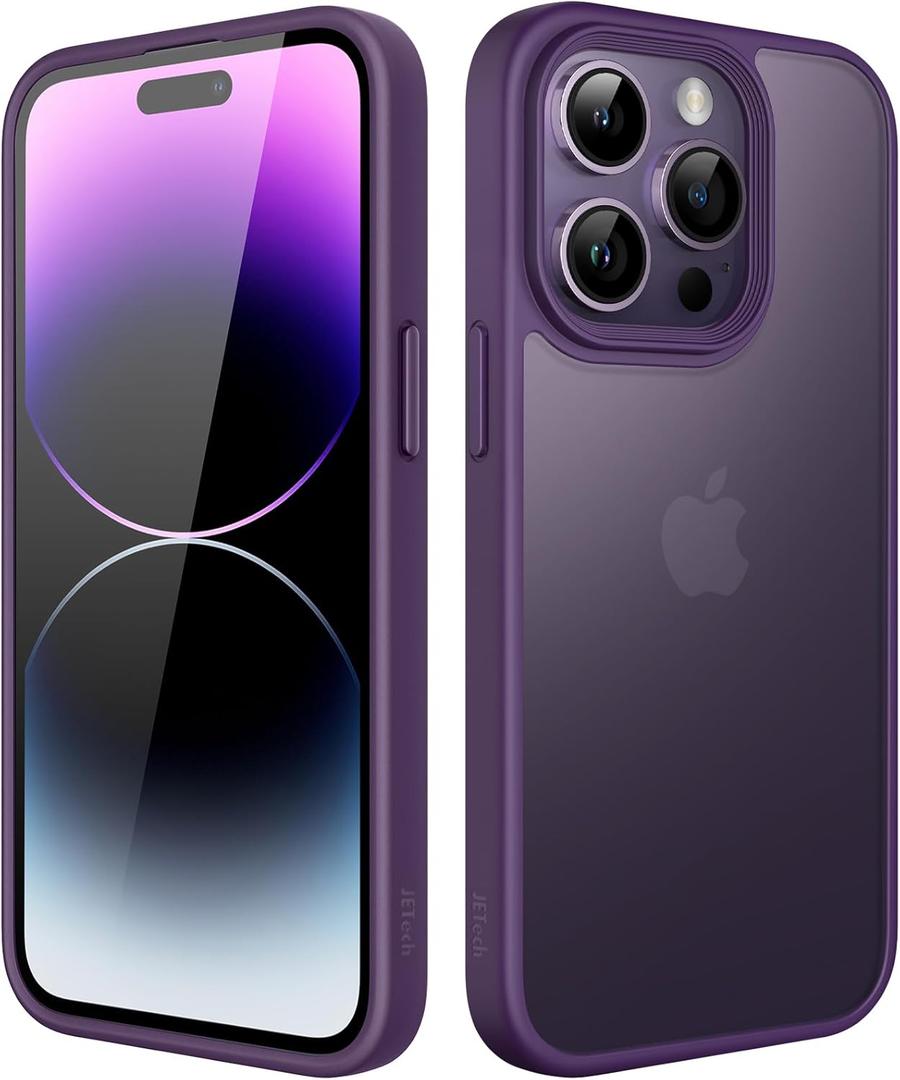 JETech Matte Case for iPhone 14 Pro Max 6.7-Inch, Shockproof Military Grade Drop Protection, Frosted Translucent Back Phone Cover, Anti-Fingerprint (Deep Purple)