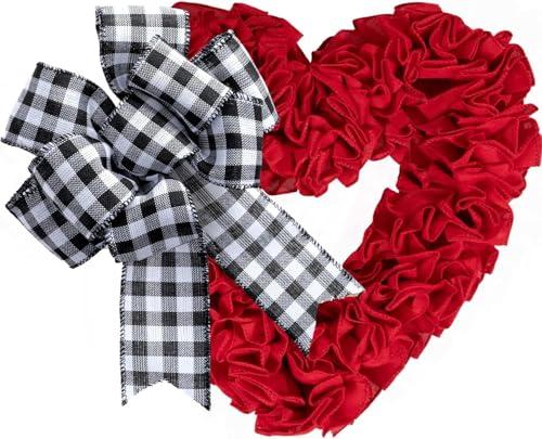Valentines Day Decor - Wreaths for Front Door Outside 17" Valentine Decorations for The Home Heart Shaped Wreath for Outdoor Valentine's Day Wreath San Valentin