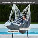 CHULIM Hanging Hammock Chair Swing MAX 500 lbs Outdoor Hanging Chair with Footrest Indoor Swing Chair with Portable Steel Spreader Bar and Hardware Kit for Bedroom Living Room Patio Porch - Dark Grey
