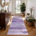 Washable Runner Rug for Hallway Kitchen: 2x6 Modern Abstract Throw Rugs with Rubber Backing for Entryway, Soft Long Non-Slip Area Rug for Bedroom Home Decor Aesthetic, Purple