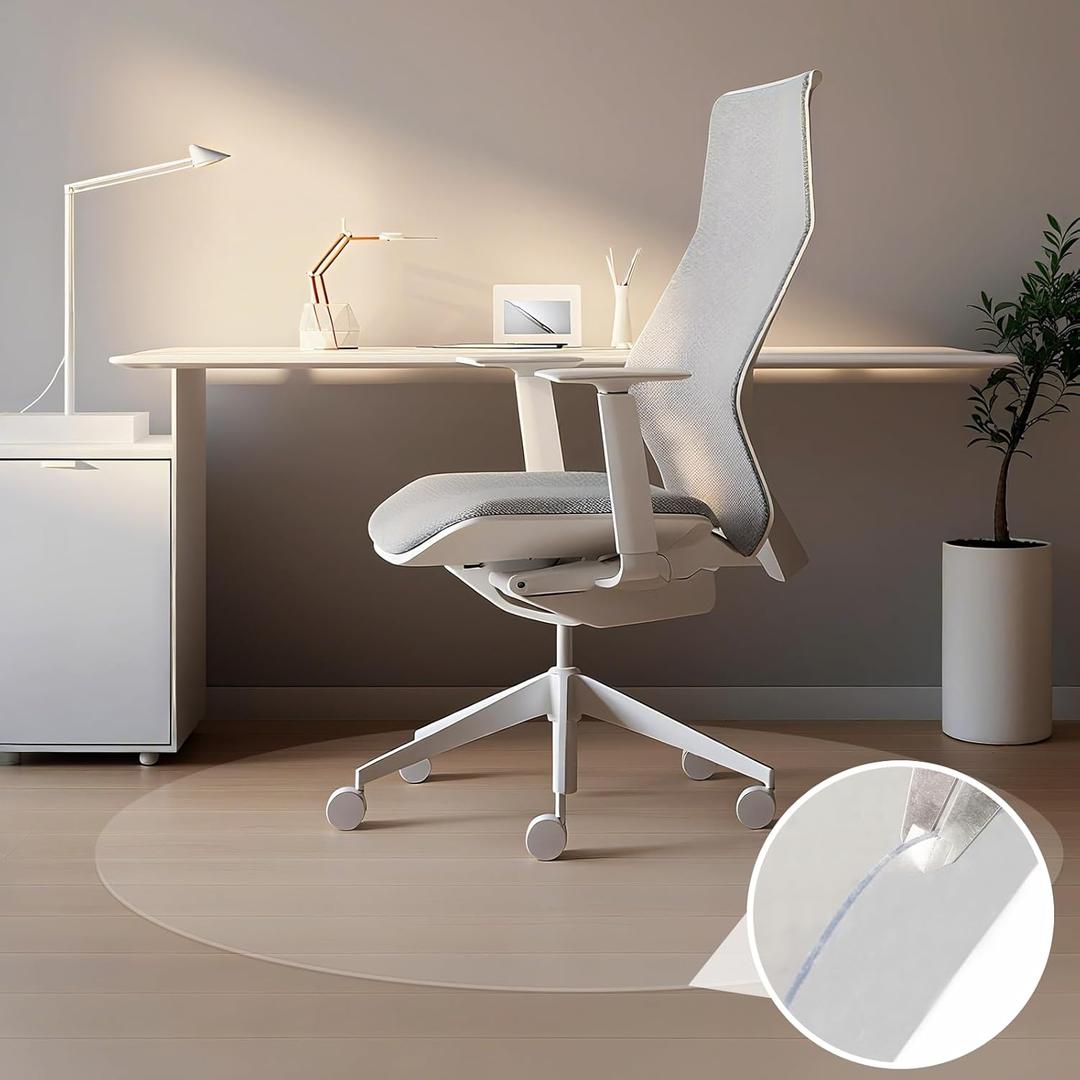 Office Chair Mat for Hard Floors,36"x36" Desk Mat Comfortable and Non-Skid Office Chair Mat Protect Your Floors from Damage,Easy Glide Rolling Plastic Floor Mat for Work,Home