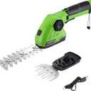 WORKPRO Cordless Grass Shear & Shrubbery Trimmer - 2 in 1 Handheld Hedge Trimmer 7.2V Electric Grass Cutter 2.0Ah Rechargeable Lithium-Ion Battery and USB Cable Included (Green)