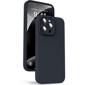 Supdeal Liquid Silicone Case for iPhone 15 Pro Max - [Camera All-Round Protection] [Soft Microfiber Lining Anti-Scratch] 4 Layer Full Covered Shockproof Gel Rubber Phone Case Cover, 6.7", Black