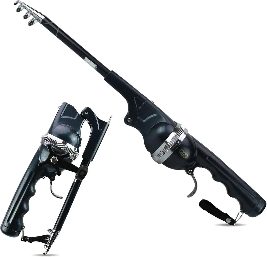 Telescopic Fishing Rod & Reel Combo Ultra-Portable-Foldable Travel Fishing Pole Kit, Sturdy Fiberglass Build for Hiking, Backpacking, and Outdoor Adventures