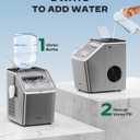 Silonn Ice Makers Countertop, 44lbs Per Day, 2 Ways to Add Water, Auto Self-Cleaning, Stainless Steel Ice Machine for Home Office Bar Party