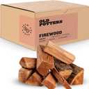 Kiln Dried Firewood - Cherry, 1100 Cu. in, 16-18 Logs ~ 8" x 2.5" Logs. Solo Stove and Cooking Wood for Grilling, Smoking, and Firepits, Cherry.