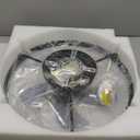 DLLT Modern Ceiling Fans with Lights: 20" Flush Mount Low Profile Ceiling Fan with APP Remote Control - White LED Bladeless Fandelier Dimmable Quiet DC Motor for Bedroom Living Room