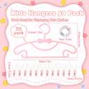 50 Pack Pink Baby Hangers Plastic Baby Clothes Hangers with Clips Non-Slip Ultra-Thin Kids Infant Coat Hanger for Newborn Toddler Clothes
