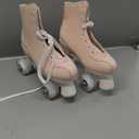 Women's Roller Skates Light Up Wheels, Adjustable Double Row Roller Skates Outdoor Shiny Derby Skates Illuminating for Teens and Youth (38=US:6.5)
