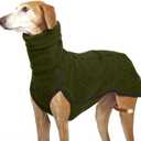 Esobo Fleece Dog Apparel Winter Warm Dog Coat Doggie Turtleneck Cozy Jacket Soft Shirt Vest Stylish Pet Outfits for Small Medium Large Dogs (Green)
