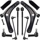 AUQDD 10Pc Front End Kit Fit For 2008-17 Mi-tsubishi Lancer (No Evo), 07-20 Outlander, 2 Lower Control Arm w/Ball Joint 2 Sway Bar Link 4 Outer Inner Tie Rod End (# K620548 K750385 EV800638 ES800471)
