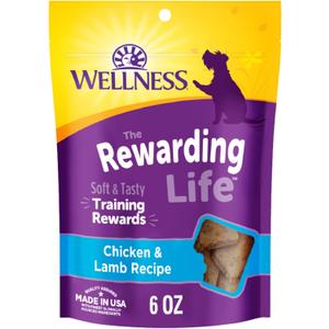 Wellness Rewarding Life Soft Dog Training Treats, Natural, Grain Free, Chicken and Lamb Recipe, 6 oz Bag (EXP 02/07/27)