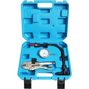 Disc Brake Rotor Gauge Ball Joint Prop Shaft Runout Flatness Measure Tool with Flexible Arm Tight Grip Locking Vise blue case
