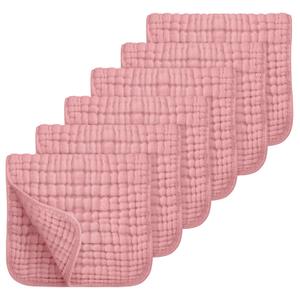 Looxii Muslin Burp Cloths 6 Pack - 20" x 10" - Ultra Soft & Absorbent, 6-Layer 100% Cotton for Spit Up & Drool- Gentle Neutral Burping Cloths, Baby Newborn Essentials Gifts for Boys Girls, Apricot