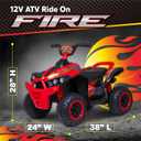 Kid Trax 12V ATV Ride On - Electric ATV, 2 Speed, Ride On Toys, Led Headlights, Quad Four Wheelers, Forward and Reverse, Kids Car Ride On, Indoor/Outdoor Toys, Max Weight 77 lb, Ages 3-8, FIRE RED, 38 inches x 24 inches x 28 inches