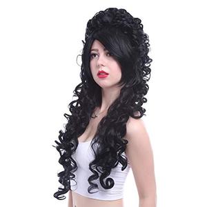 Nuoqi 31.5" Women's Wig California Marie Antoinette Cosplay Costume Long Hair Curly Wavy Full Head Party Hairpiece Black