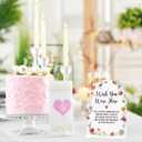 Acrylic Wedding Sign Wish You Were Here Signs for Ceremony Modern Calligraphy Arch Acrylic Table Top Signs for Wedding Reception and Event Party Table Decor (White Wildflowers)