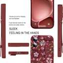 MOWIME Compatible with iPhone 17 Case with Finger Strap, Flower Butterfly Shockproof Soft TPU Protective Cover for Women Girls, Slim Anti Scratch Case for iPhone 17 6.3 Inch, Wine Red