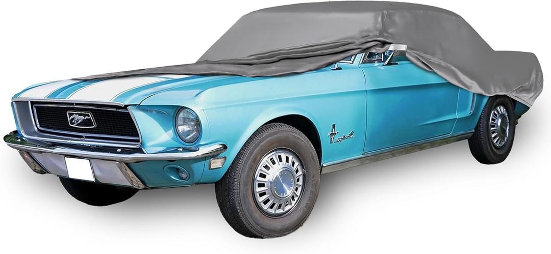 Car Covers Weatherproof Max Car Cover & Compatible with Ford 1964-1968 Mustang Outdoor Cover Theft Cable Lock Car Accessories Better Than Waterproof (WEATHERPROOF OUTDOOR COVER: Gray Color)