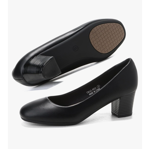 HHTCAL Women's Pumps Round Closed Toe Chunky Heels Comfortable 2 inch Block Low Heel Dress Shoes for Office Work Business Formal 11