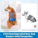 Idepet Belly Bands for Male Dogs with Suspender Detachable, 3 Pack Male Dog Belly Bands Washable Doggie Boy Diapers Reusable Male Pee Wraps for  Dog, M