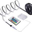 Battery Powered LED Strip Lights, 24-Keys Remote Controlled, DIY Indoor and Outdoor Decoration, 6.56ft Waterproof (Pack of 1)