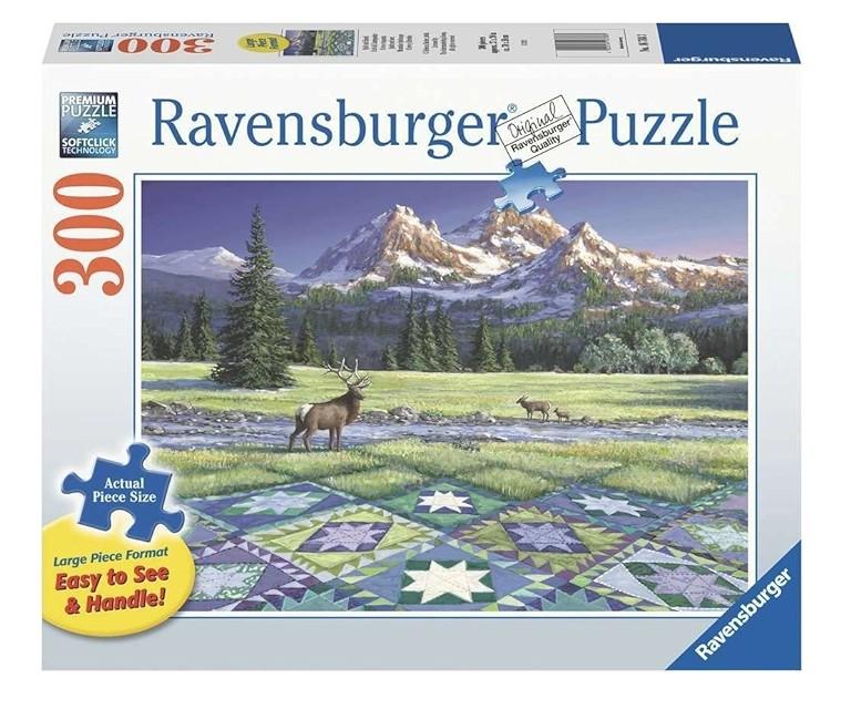 Ravensburger Mountain Quiltscape 300 Piece Large Format Jigsaw Puzzle for Adults - 16788 - Every Piece is Unique, Softclick Technology Means Pieces Fit Together Perfectly